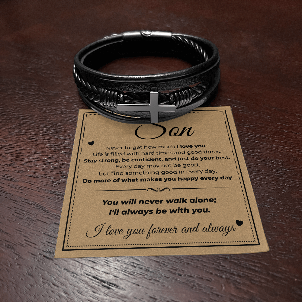Men's Cross Bracelet - To My Son