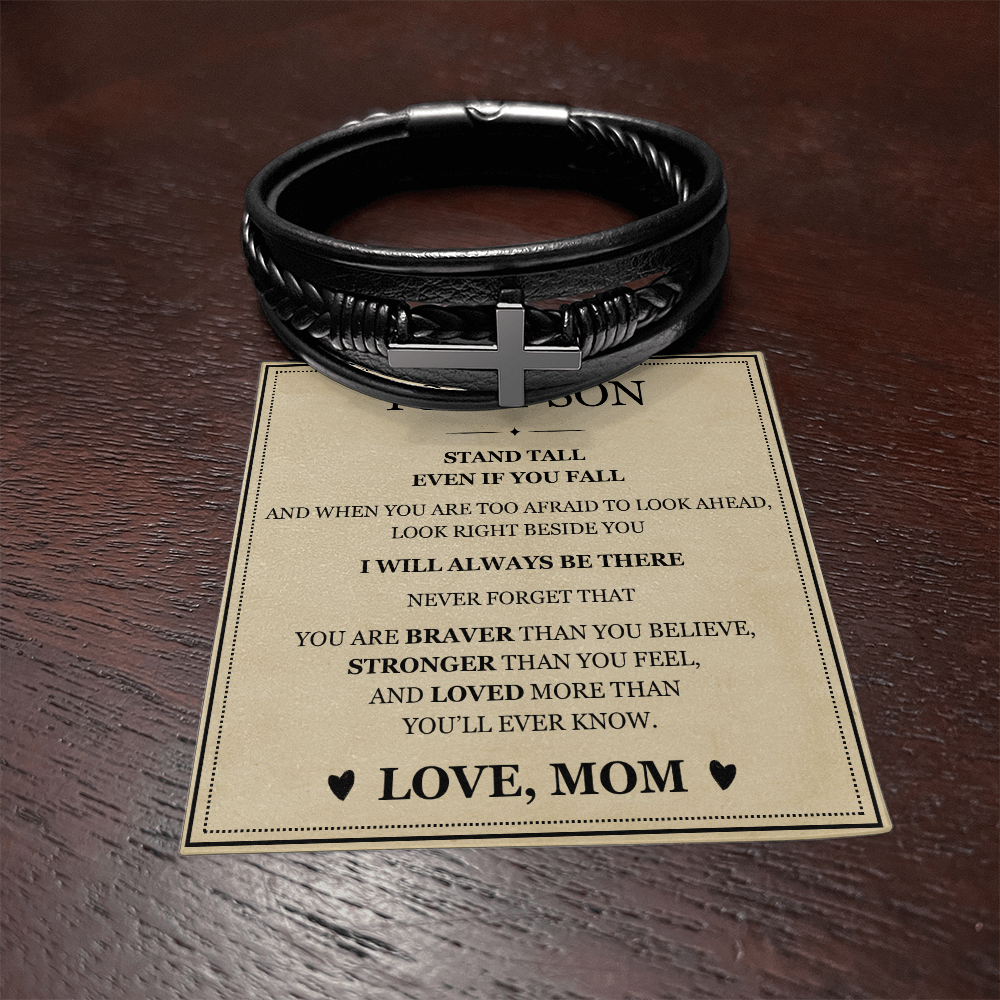 Men's Cross Bracelet - To My Son