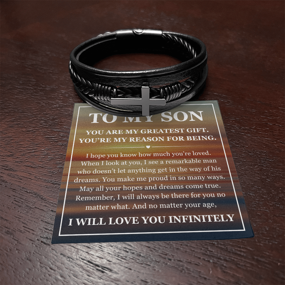 Cross Bracelet - To My Son "You Are My Greatest Gift"