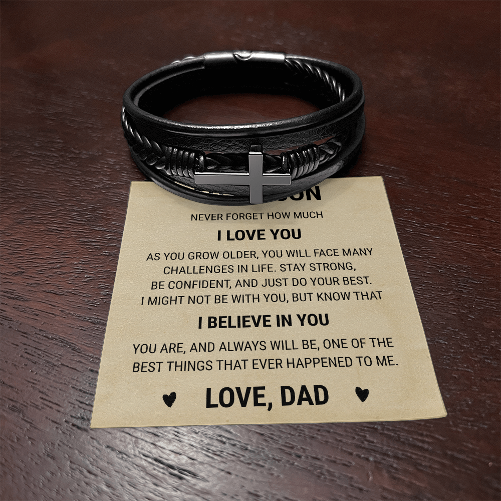 Men's Cross Bracelet - To My Son