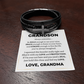 Men's Cross Bracelet - To My Dearest Grandson "Feel My Love"