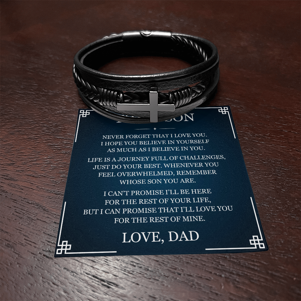 Men's Cross Bracelet - To My Son