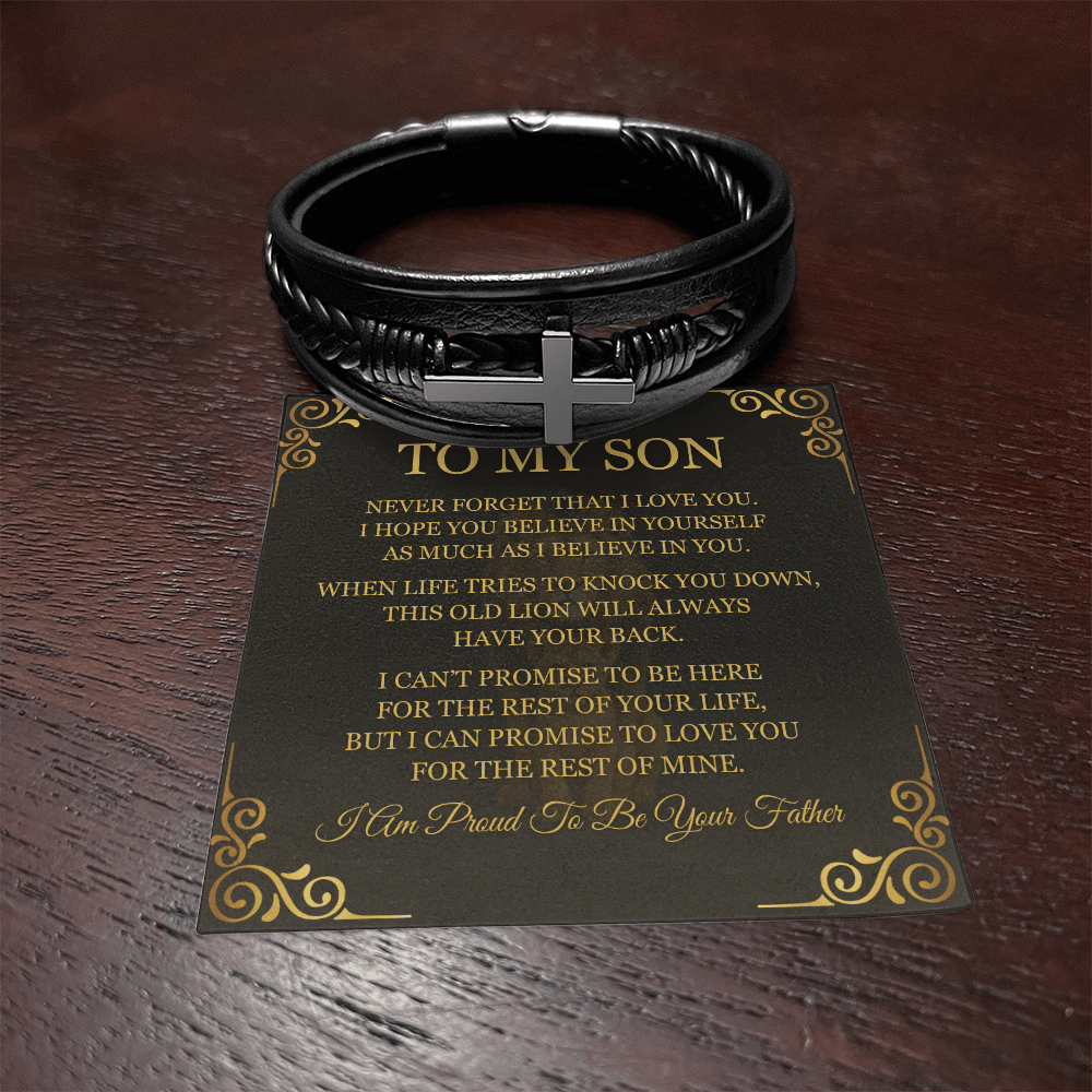 Men's Cross Bracelet - To My Son