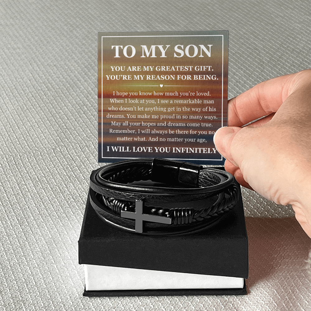 Cross Bracelet - To My Son "You Are My Greatest Gift"