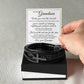 Men's Cross Bracelet - To My Grandson "Just Go Forth and Aim for The Skies"