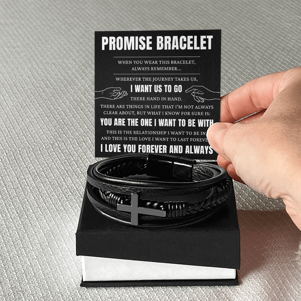 Men's Cross Bracelet - To My Man "You Are The One I Want"
