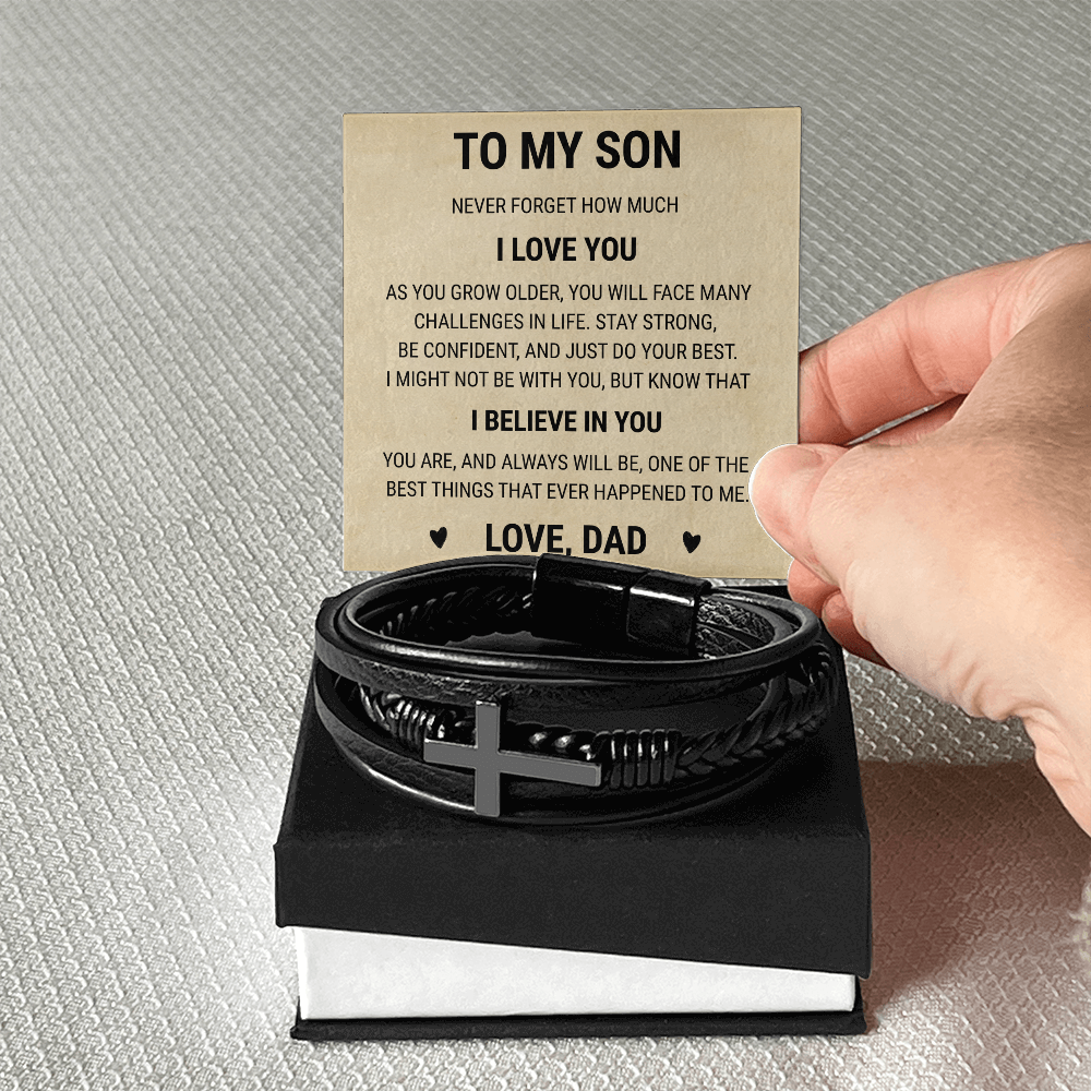 Men's Cross Bracelet - To My Son