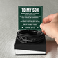 Men's Cross Bracelet - To My Son "Stay Strong, Be Confident"