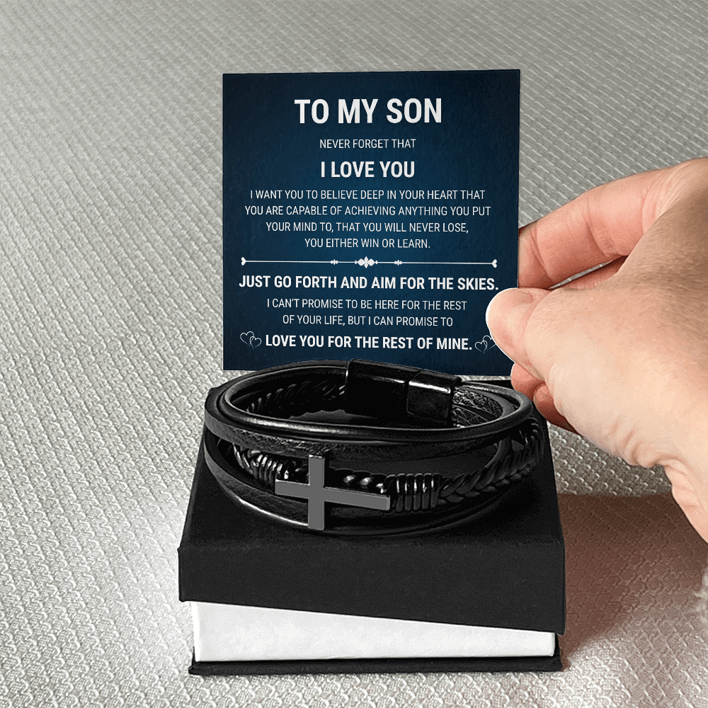 Men's Cross Bracelet - To My Son