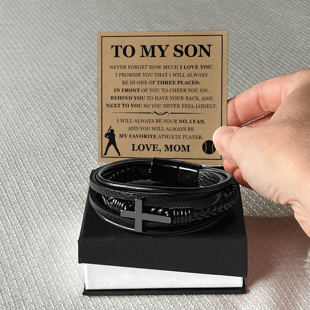 Cross Bracelet - To My Son "My Favorite Athlete Player"