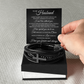 Men's Cross Bracelet - To My Husband "I cant' Live Without You"