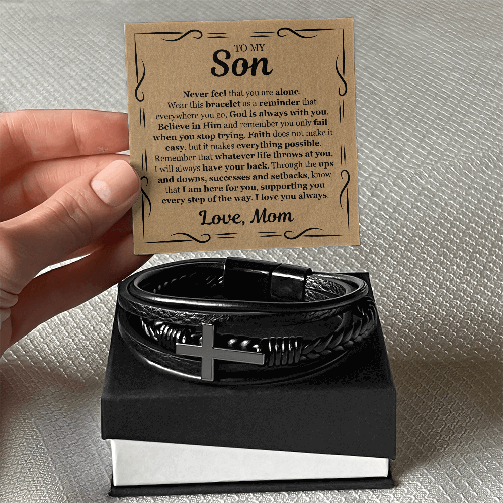 Cross Bracelet - To My Son "I Am Here For You"