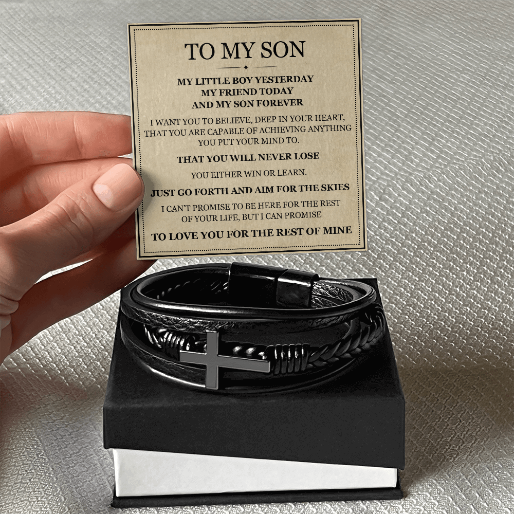 Men's Cross Bracelet - To My Son