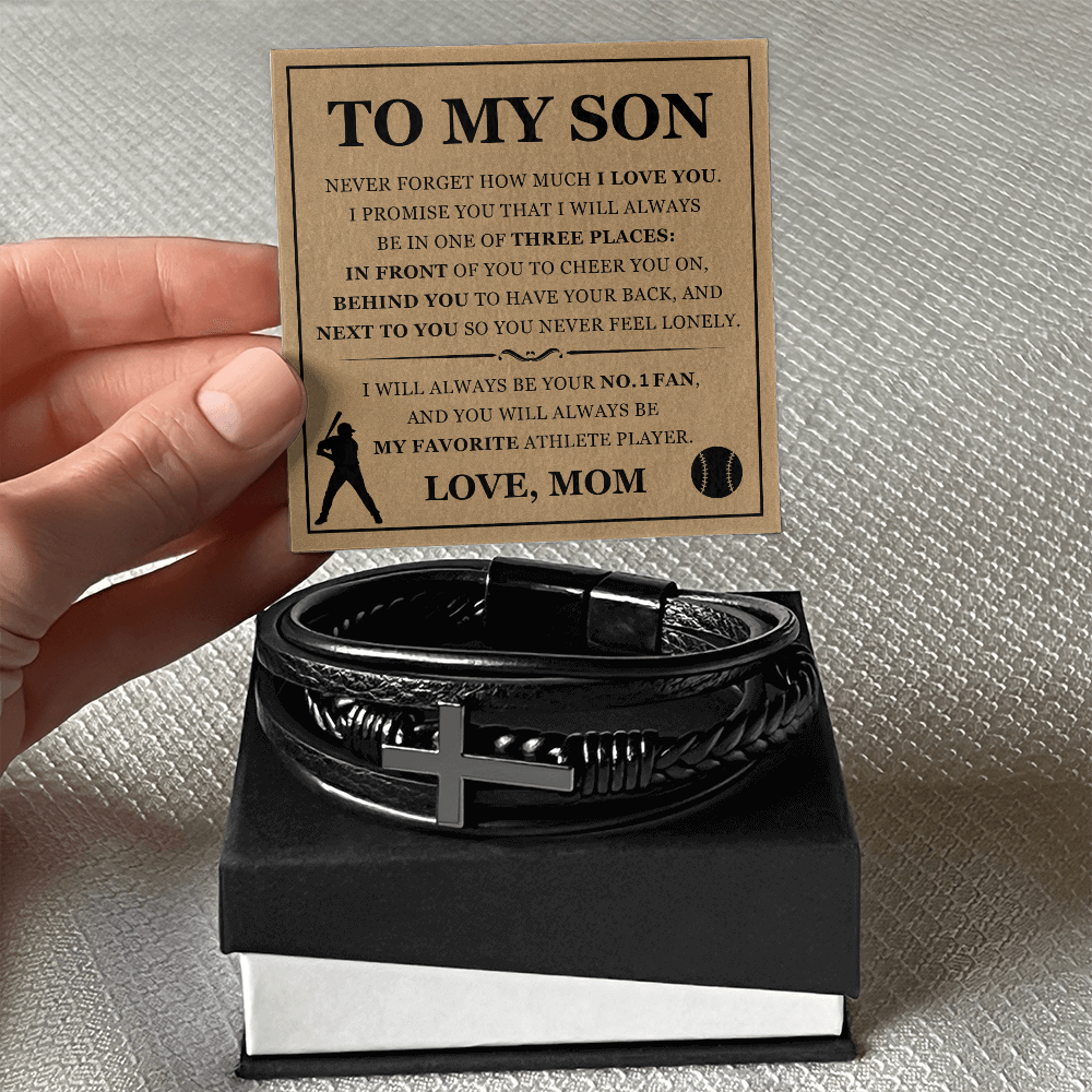 Cross Bracelet - To My Son "My Favorite Athlete Player"