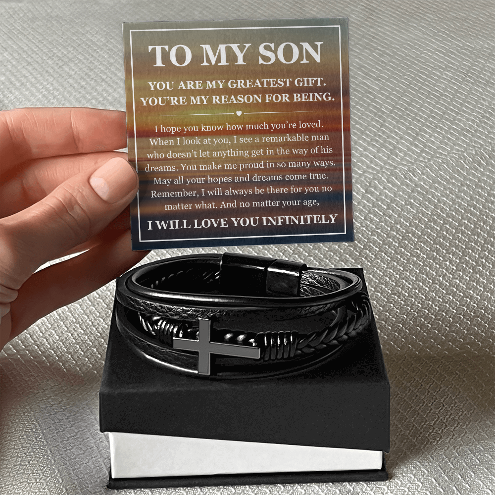 Cross Bracelet - To My Son "You Are My Greatest Gift"