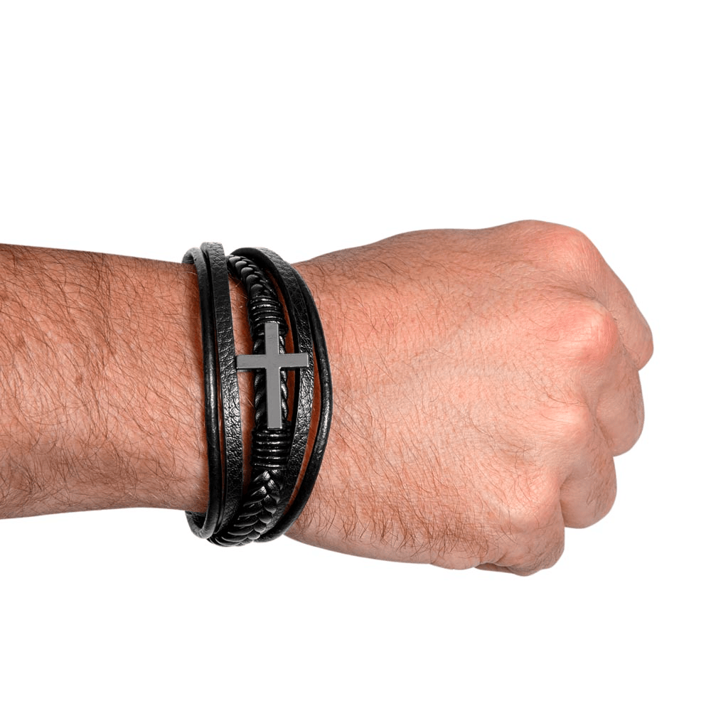 Men's Cross Bracelet - To My Son