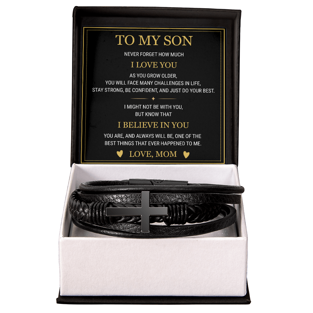 To My Son - Men's Cross Bracelet