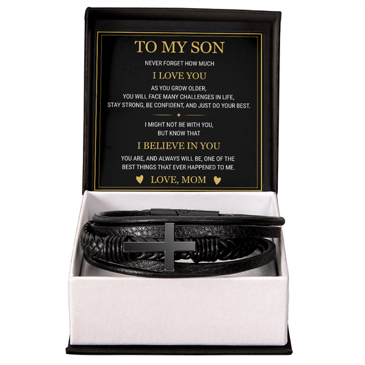To My Son - Men's Cross Bracelet