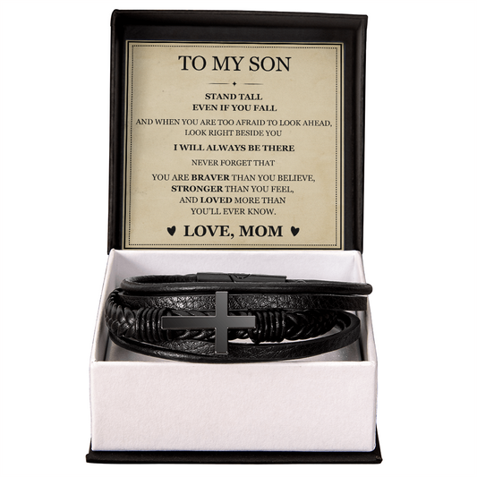 Men's Cross Bracelet - To My Son