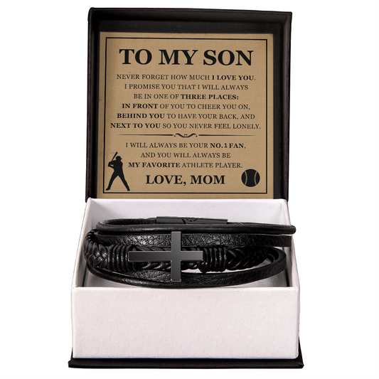 Cross Bracelet - To My Son "My Favorite Athlete Player"