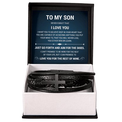 Men's Cross Bracelet - To My Son