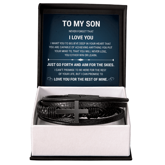 Men's Cross Bracelet - To My Son