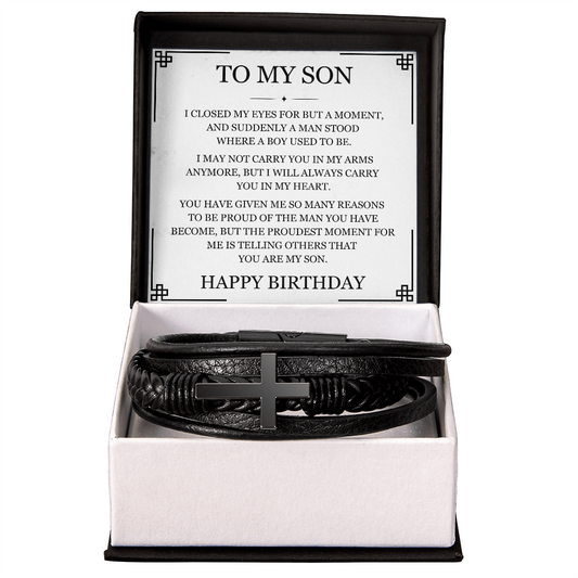 Men's Cross Bracelet - To My Son