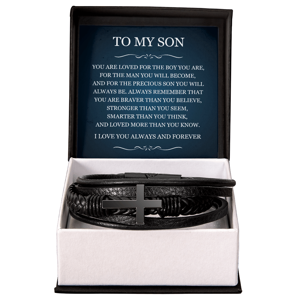 Men's Cross Bracelet - To My Son
