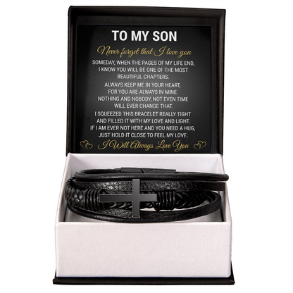 Men's Cross Bracelet - To My Son
