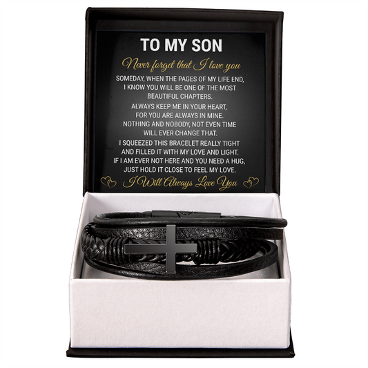 Men's Cross Bracelet - To My Son