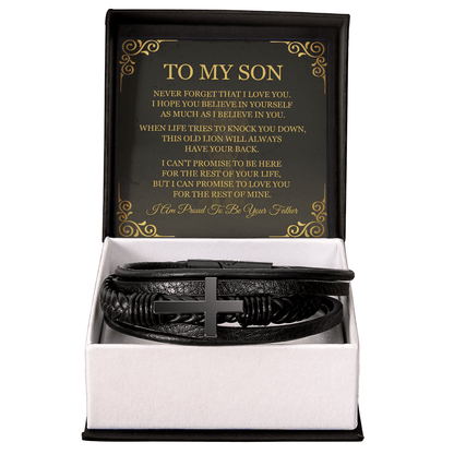Men's Cross Bracelet - To My Son