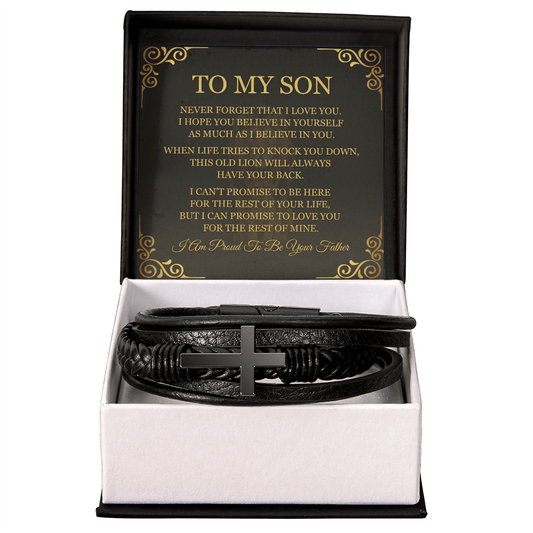 Men's Cross Bracelet - To My Son