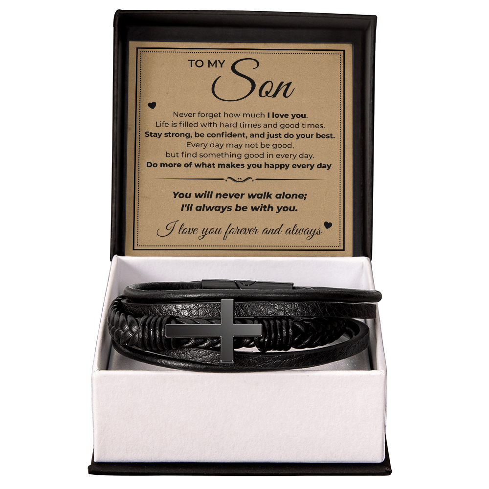 Men's Cross Bracelet - To My Son