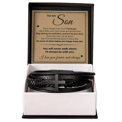 Men's Cross Bracelet - To My Son