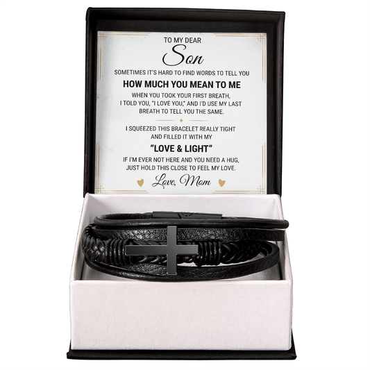 Men's Cross Bracelet - To My Dear Son