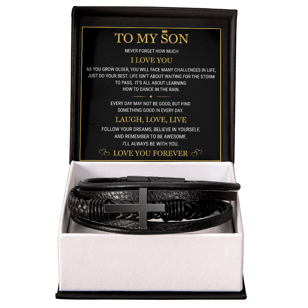 Men's Cross Bracelet - To My Son
