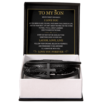 Men's Cross Bracelet - To My Son