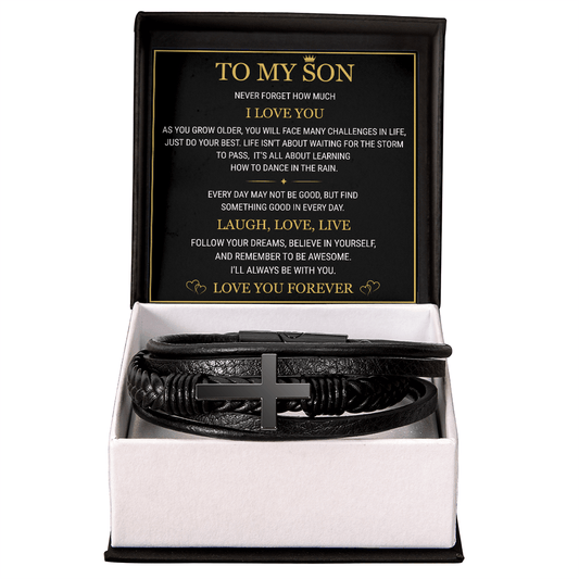 Men's Cross Bracelet - To My Son
