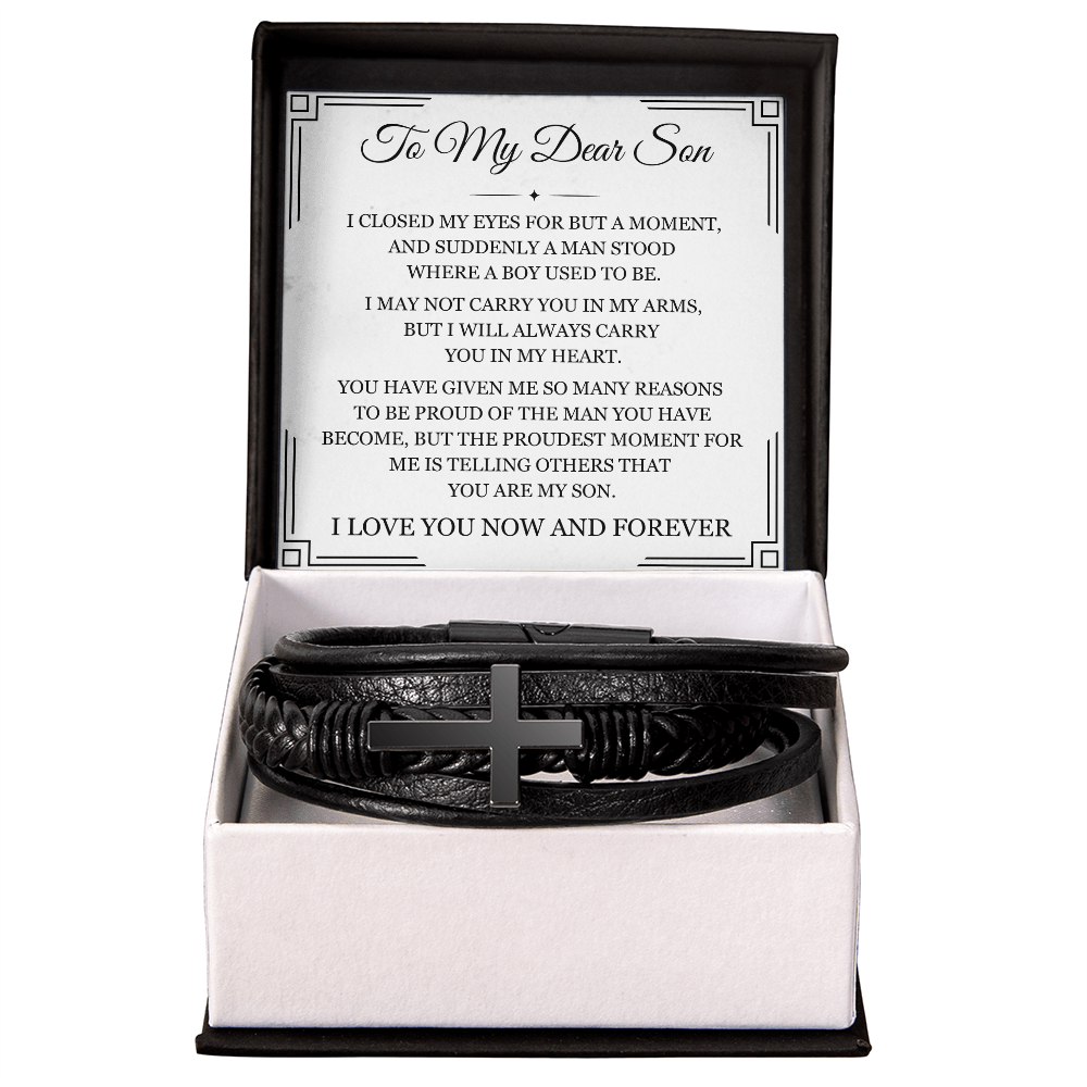 Men's Cross Bracelet - To My Dear Son
