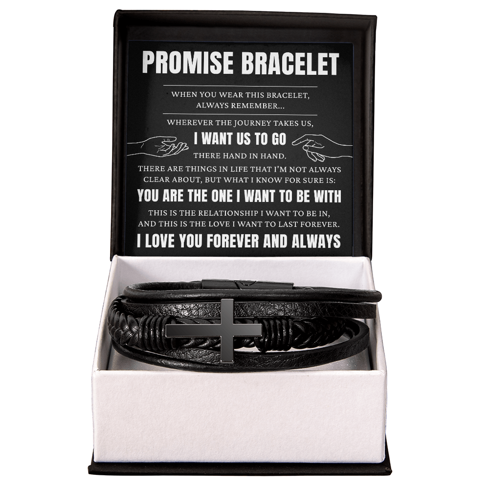 Men's Cross Bracelet - To My Man "You Are The One I Want"