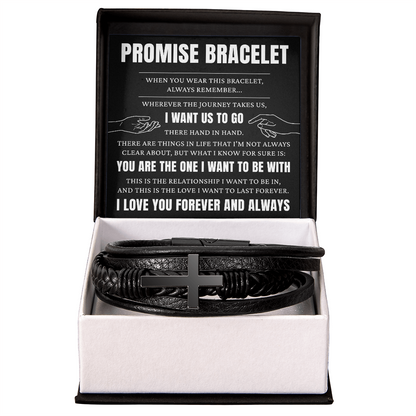Men's Cross Bracelet - To My Man "You Are The One I Want"