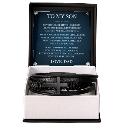 Men's Cross Bracelet - To My Son