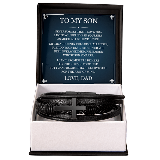 Men's Cross Bracelet - To My Son