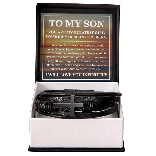Cross Bracelet - To My Son "You Are My Greatest Gift"