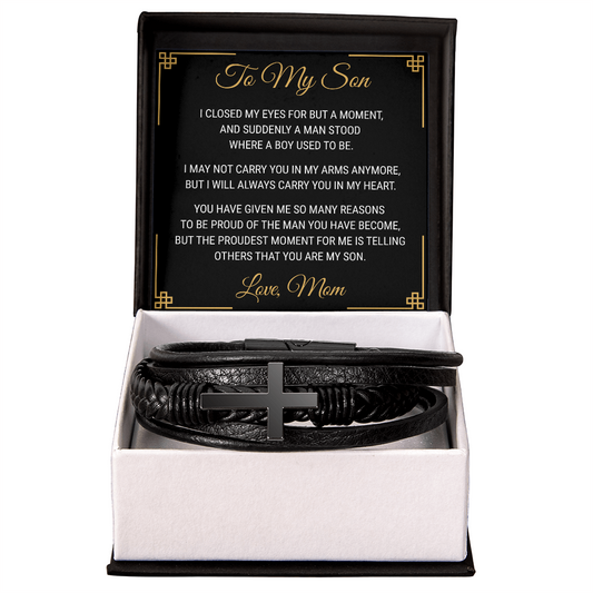 Men's Cross Bracelet - To My Son