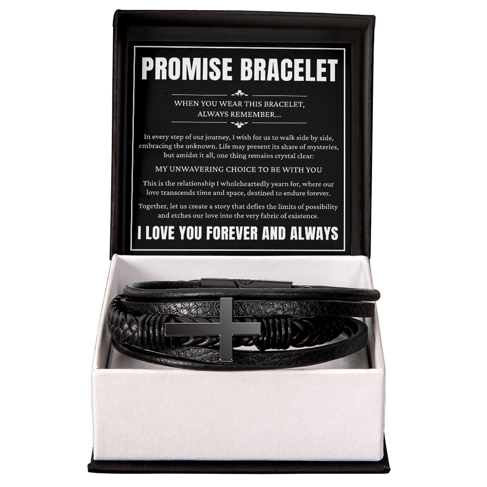 Men's Cross Bracelet - To My Man Promise Bracelet
