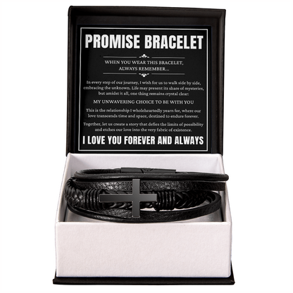 Men's Cross Bracelet - To My Man Promise Bracelet
