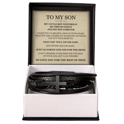 Men's Cross Bracelet - To My Son