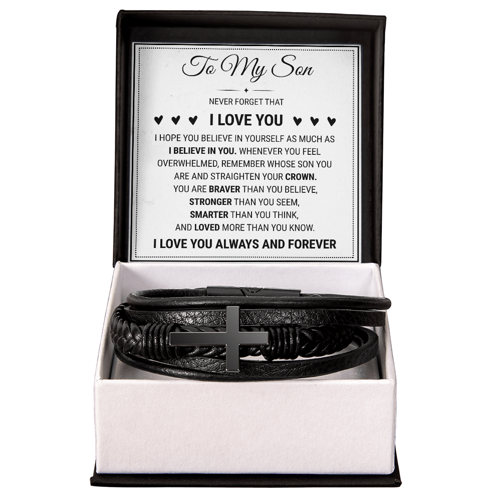 Men's Cross Bracelet - To My Son