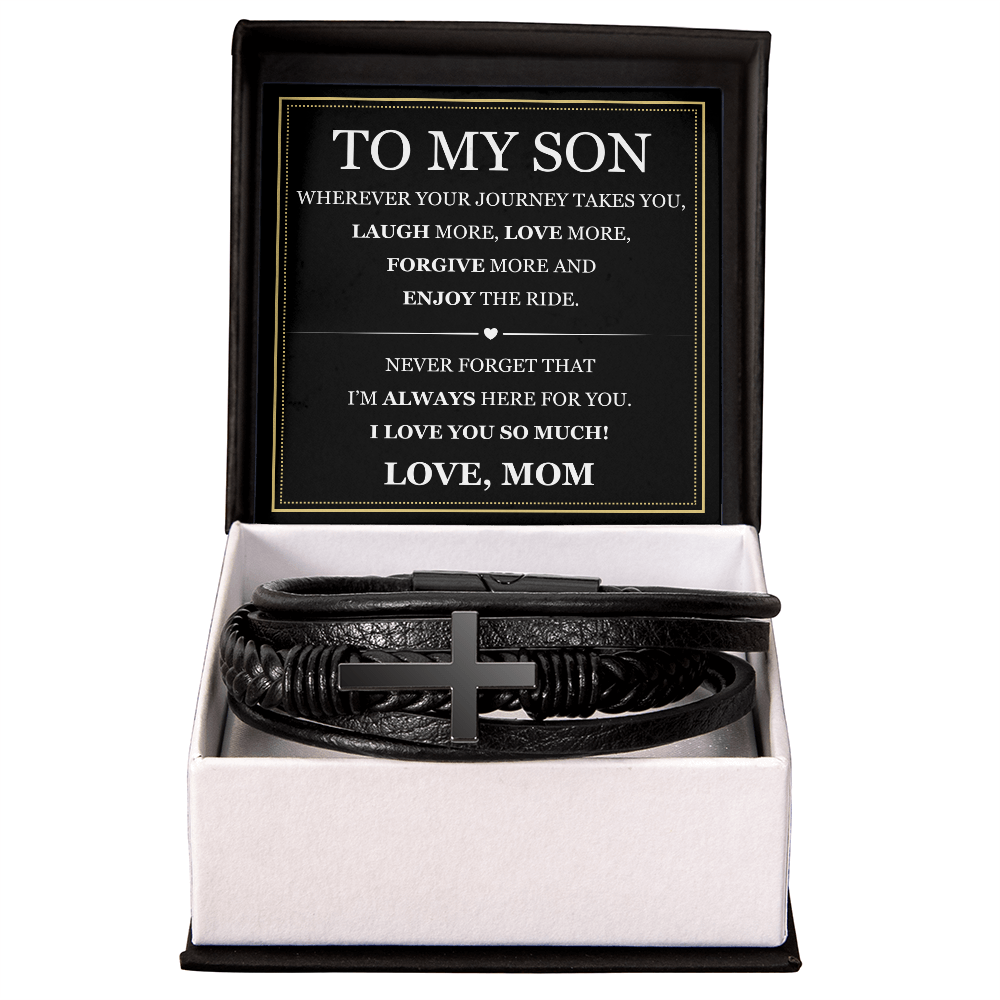 Men's Cross Bracelet - To My Son "Enjoy The Ride"
